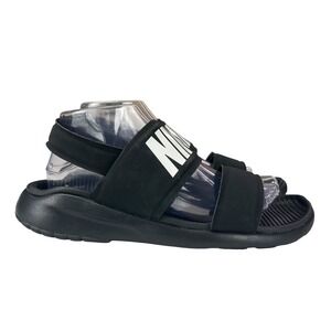 Nike Tanjun Sandals Women 9.5 Black Back Adjustable Strap Shoes